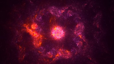 Soyut fraktal ışık arkaplanı 3 boyutlu oluşturuluyor