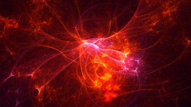 Soyut fraktal ışık arkaplanı 3 boyutlu oluşturuluyor