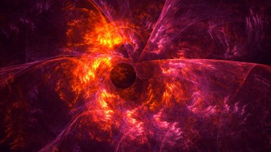 Soyut fraktal ışık arkaplanı 3 boyutlu oluşturuluyor
