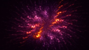 Soyut fraktal ışık arkaplanı 3 boyutlu oluşturuluyor