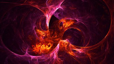 Soyut fraktal ışık arkaplanı 3 boyutlu oluşturuluyor