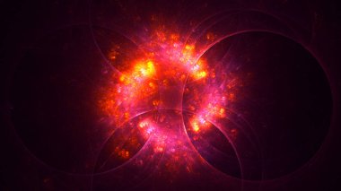 Soyut fraktal ışık arkaplanı 3 boyutlu oluşturuluyor