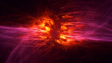 Soyut fraktal ışık arkaplanı 3 boyutlu oluşturuluyor