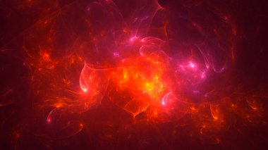 Soyut fraktal ışık arkaplanı 3 boyutlu oluşturuluyor
