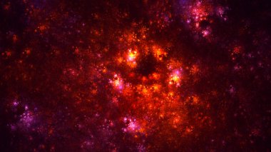 Soyut fraktal ışık arkaplanı 3 boyutlu oluşturuluyor