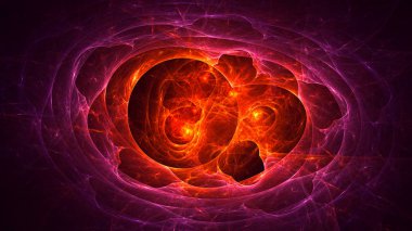 Soyut fraktal ışık arkaplanı 3 boyutlu oluşturuluyor