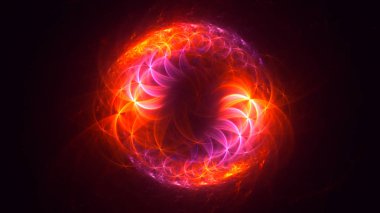 Soyut fraktal ışık arkaplanı 3 boyutlu oluşturuluyor