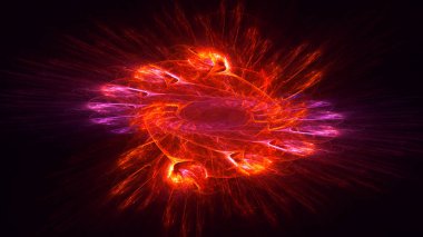 Soyut fraktal ışık arkaplanı 3 boyutlu oluşturuluyor