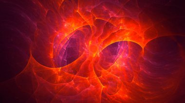 Soyut fraktal ışık arkaplanı 3 boyutlu oluşturuluyor