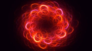 Soyut fraktal ışık arkaplanı 3 boyutlu oluşturuluyor