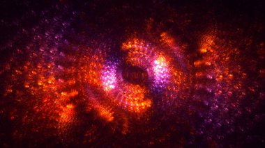 Soyut fraktal ışık arkaplanı 3 boyutlu oluşturuluyor