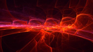 Soyut fraktal ışık arkaplanı 3 boyutlu oluşturuluyor