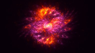 Soyut fraktal ışık arkaplanı 3 boyutlu oluşturuluyor