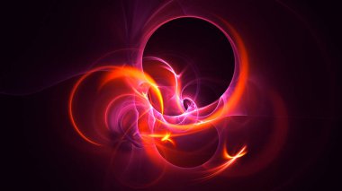 Soyut fraktal ışık arkaplanı 3 boyutlu oluşturuluyor