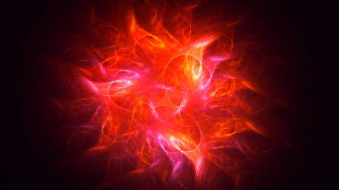 Soyut fraktal ışık arkaplanı 3 boyutlu oluşturuluyor