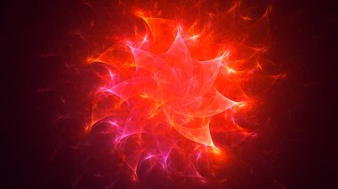 Soyut fraktal ışık arkaplanı 3 boyutlu oluşturuluyor