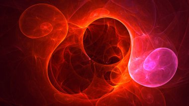 Soyut fraktal ışık arkaplanı 3 boyutlu oluşturuluyor