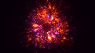 Soyut fraktal ışık arkaplanı 3 boyutlu oluşturuluyor