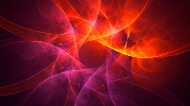 Soyut fraktal ışık arkaplanı 3 boyutlu oluşturuluyor