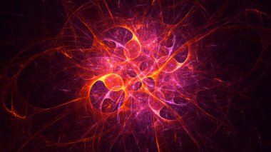 Soyut fraktal ışık arkaplanı 3 boyutlu oluşturuluyor