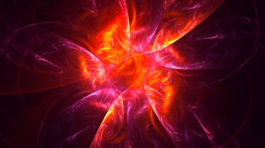 Soyut fraktal ışık arkaplanı 3 boyutlu oluşturuluyor