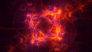 Soyut fraktal ışık arkaplanı 3 boyutlu oluşturuluyor