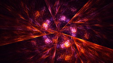 Soyut fraktal ışık arkaplanı 3 boyutlu oluşturuluyor