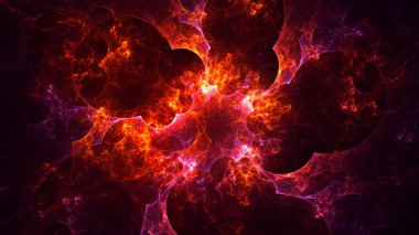 Soyut fraktal ışık arkaplanı 3 boyutlu oluşturuluyor