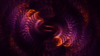 Soyut fraktal ışık arkaplanı 3 boyutlu oluşturuluyor