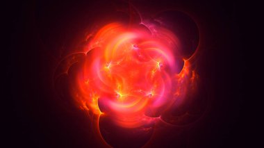 Soyut fraktal ışık arkaplanı 3 boyutlu oluşturuluyor