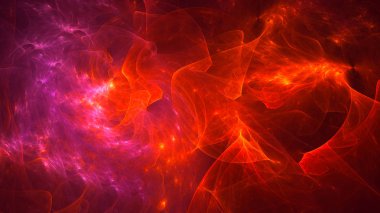 Soyut fraktal ışık arkaplanı 3 boyutlu oluşturuluyor