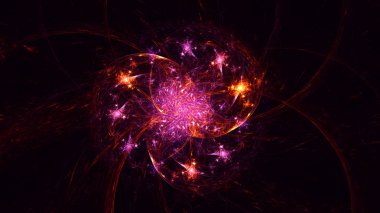 Soyut fraktal ışık arkaplanı 3 boyutlu oluşturuluyor