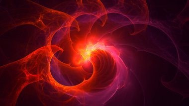 Soyut fraktal ışık arkaplanı 3 boyutlu oluşturuluyor