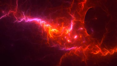 Soyut fraktal ışık arkaplanı 3 boyutlu oluşturuluyor