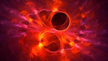 Soyut fraktal ışık arkaplanı 3 boyutlu oluşturuluyor