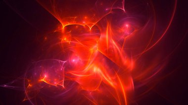 Soyut fraktal ışık arkaplanı 3 boyutlu oluşturuluyor