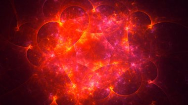Soyut fraktal ışık arkaplanı 3 boyutlu oluşturuluyor