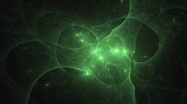Soyut fraktal ışık arkaplanı 3 boyutlu oluşturuluyor