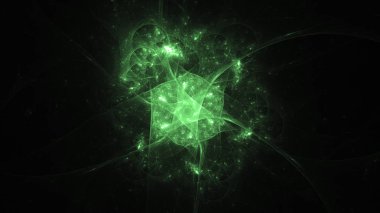 Soyut fraktal ışık arkaplanı 3 boyutlu oluşturuluyor