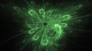 Soyut fraktal ışık arkaplanı 3 boyutlu oluşturuluyor