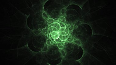 Soyut fraktal ışık arkaplanı 3 boyutlu oluşturuluyor