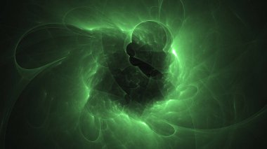 Soyut fraktal ışık arkaplanı 3 boyutlu oluşturuluyor