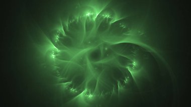 Soyut fraktal ışık arkaplanı 3 boyutlu oluşturuluyor