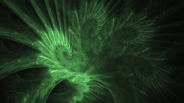 Soyut fraktal ışık arkaplanı 3 boyutlu oluşturuluyor