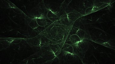 Soyut fraktal ışık arkaplanı 3 boyutlu oluşturuluyor