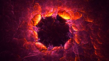 Soyut fraktal ışık arkaplanı 3 boyutlu oluşturuluyor