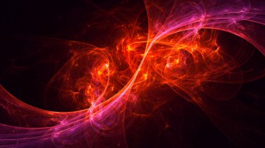 Soyut fraktal ışık arkaplanı 3 boyutlu oluşturuluyor