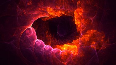 Soyut fraktal ışık arkaplanı 3 boyutlu oluşturuluyor