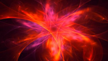 Soyut fraktal ışık arkaplanı 3 boyutlu oluşturuluyor