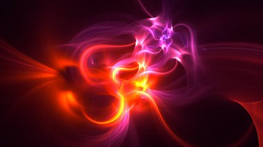 Soyut fraktal ışık arkaplanı 3 boyutlu oluşturuluyor